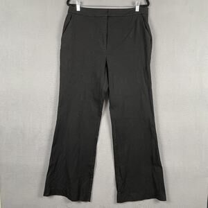 Boden Pants Womens 12L Black Flare Trousers Stretch Viscose Cotton Tall Dress